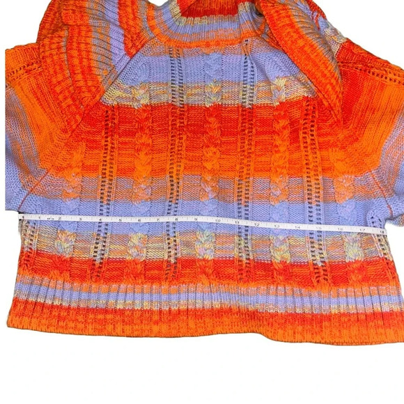 SOMETHING NAVY MULTI COLOR RUFFLE MOCK NECK SWEATER SIZE XS - Picture 5 of 9